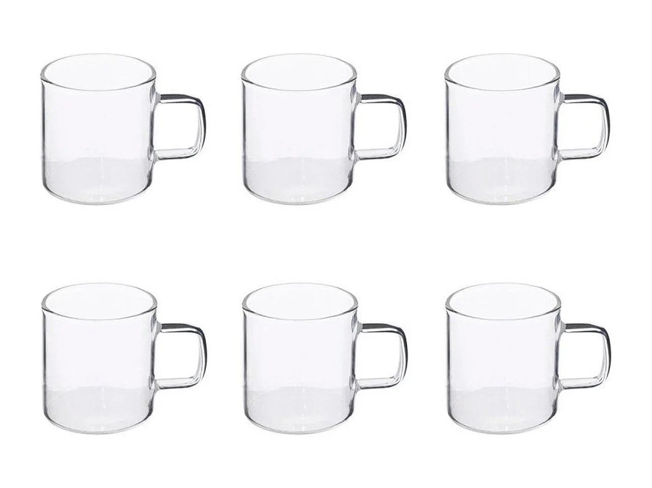 Lot de 6 Tasses à Café en Verre "Mia" 10cl Transparent