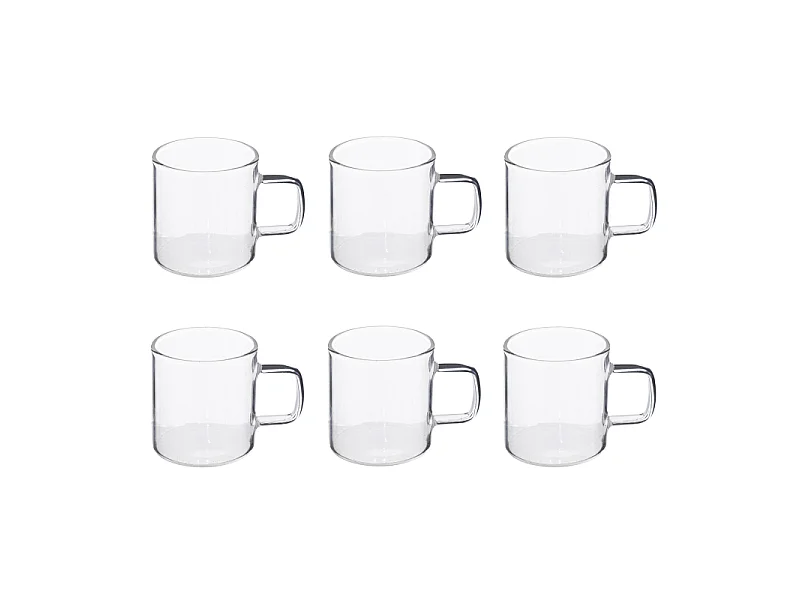 Lot de 6 Tasses à Café en Verre "Mia" 10cl Transparent