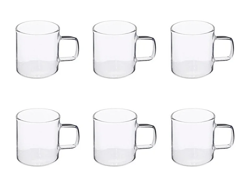Lot de 6 Tasses à Café en Verre "Mia" 10cl Transparent
