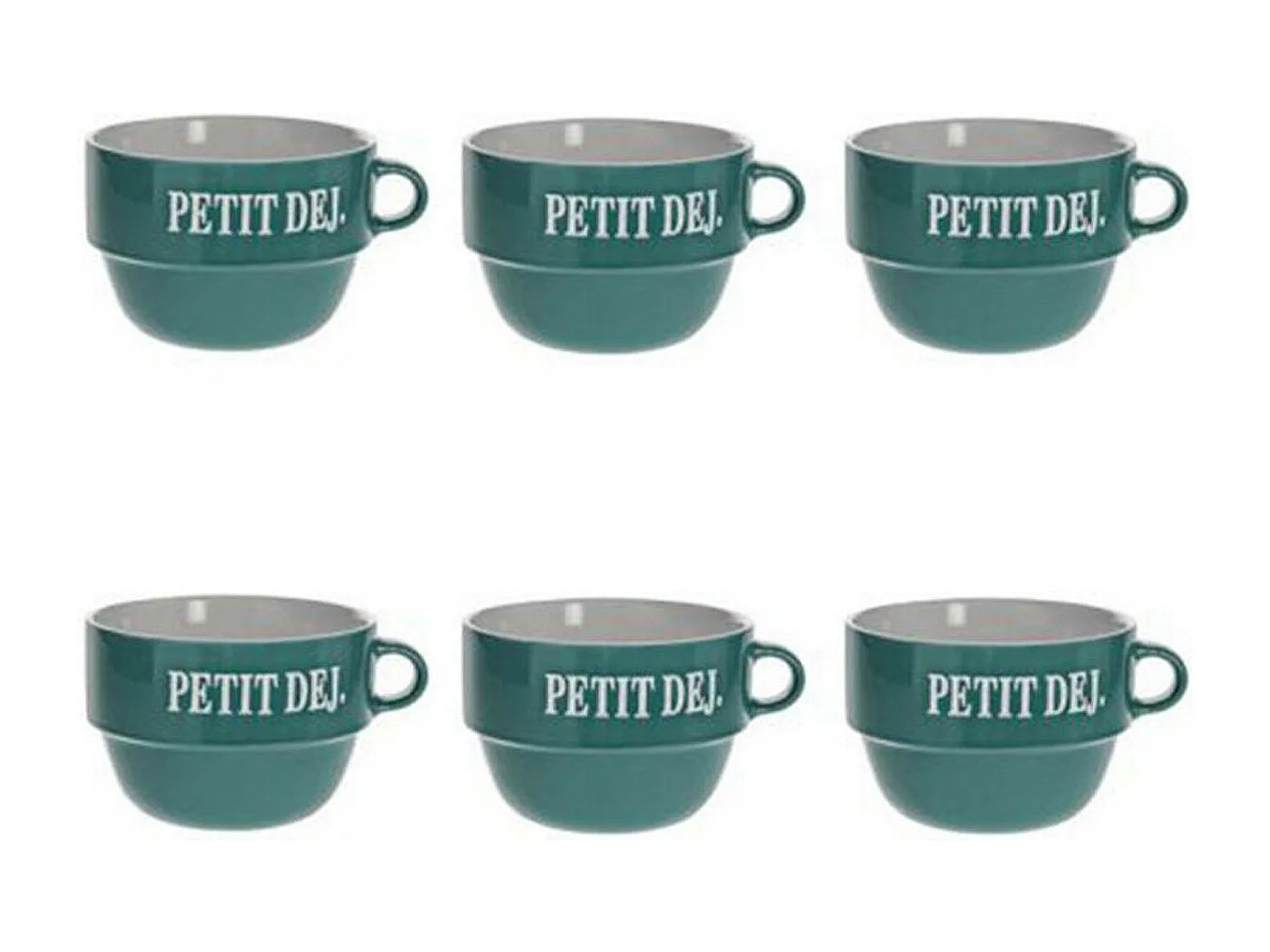 Lot de 6 Tasses en Faïence "Coloroma" 62cl Bleu