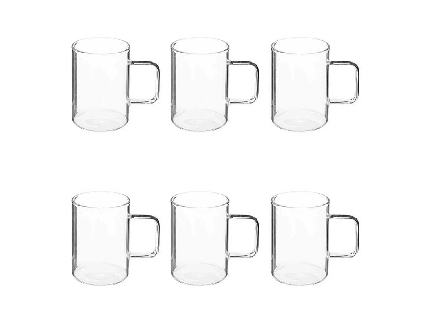 Lot de 6 Mugs en Verre "Mia" 45cl Transparent