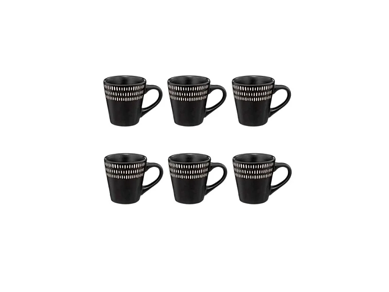 Lot de 6 Tasses à Café "Ethnikaa" 8cl Noir