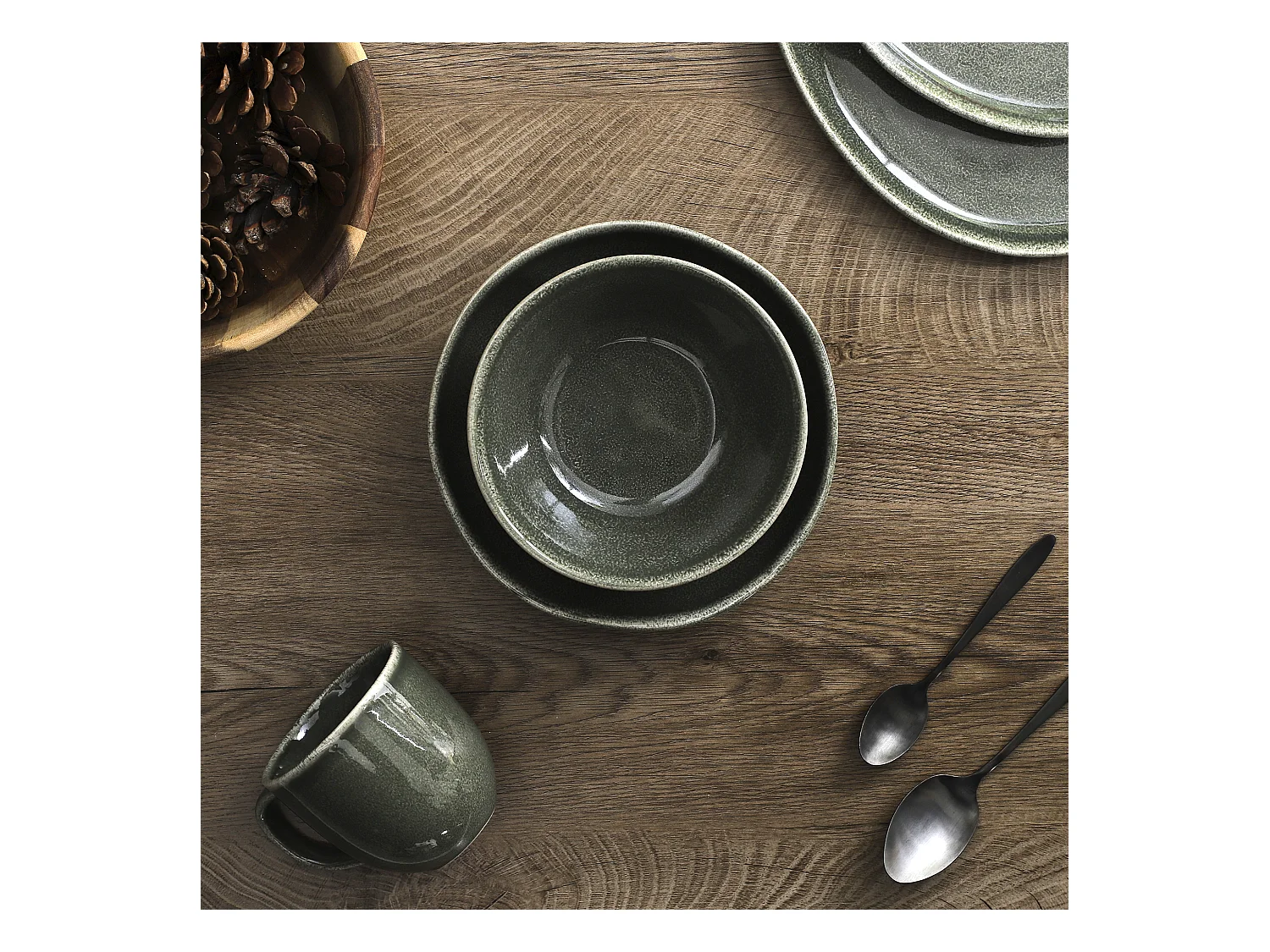 Bol D15cm Au Gres Du Temps Vert Noir