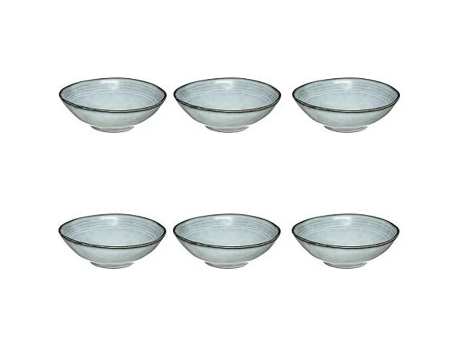 Lot de 6 Bols Ronds Design "Flower" 15cm Bleu