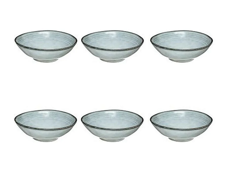 Lot de 6 Bols Ronds Design "Flower" 15cm Bleu