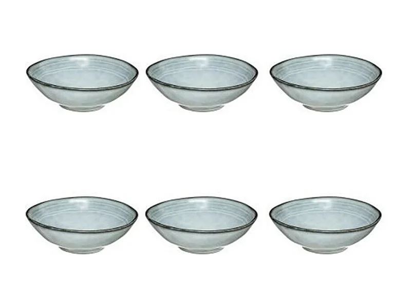 Lot de 6 Bols Ronds Design "Flower" 15cm Bleu