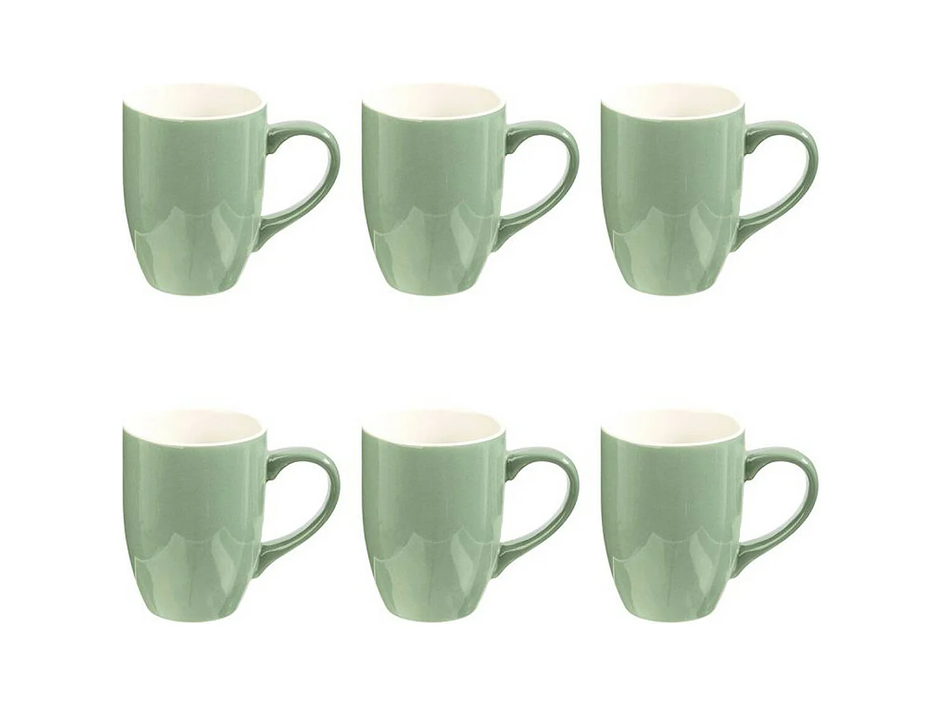 Lot de 6 Mugs "Colorama" 38cl Menthe