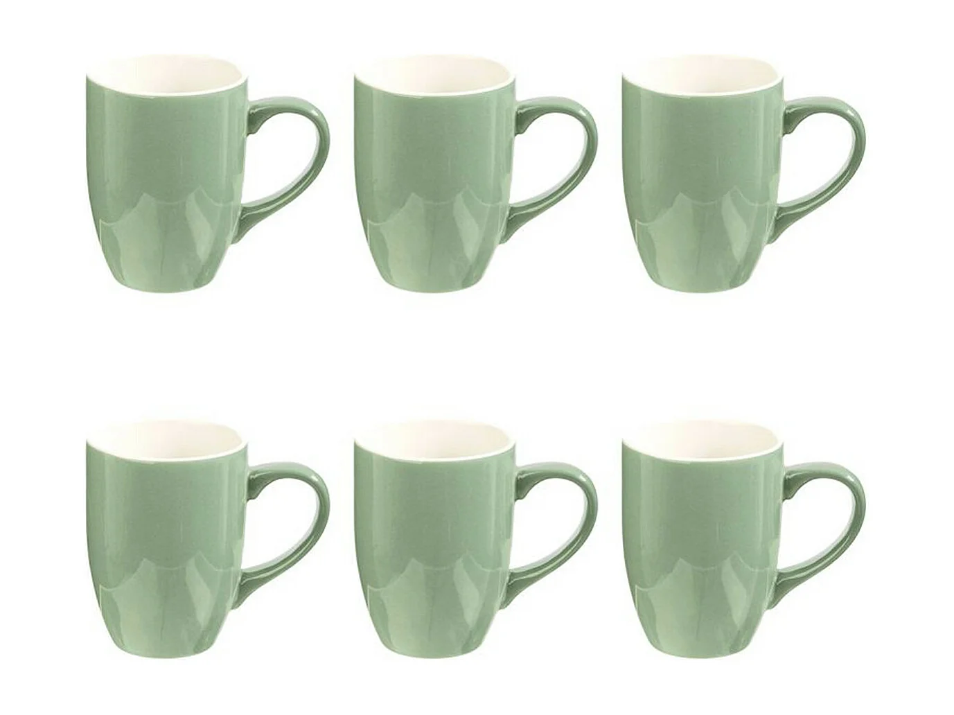Lot de 6 Mugs "Colorama" 38cl Menthe