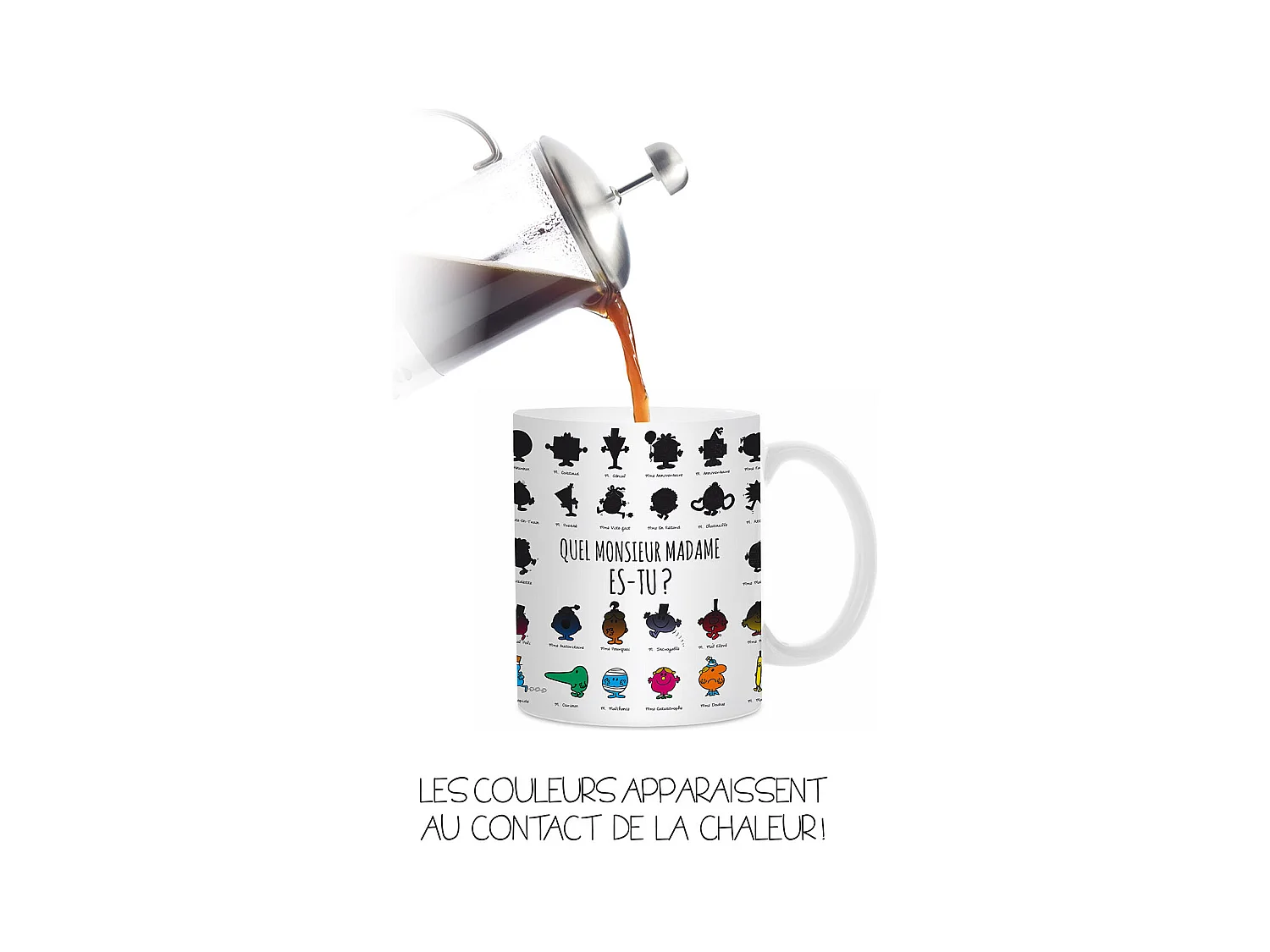 Mug Couleur Changeante A La Chaleur Mr Mme Blanc, Multicolore