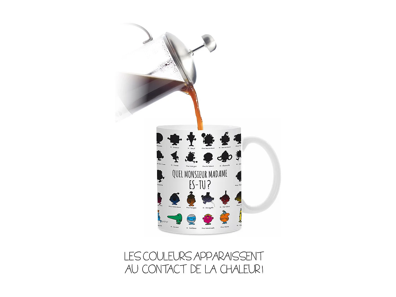 Mug Couleur Changeante A La Chaleur Mr Mme Blanc, Multicolore