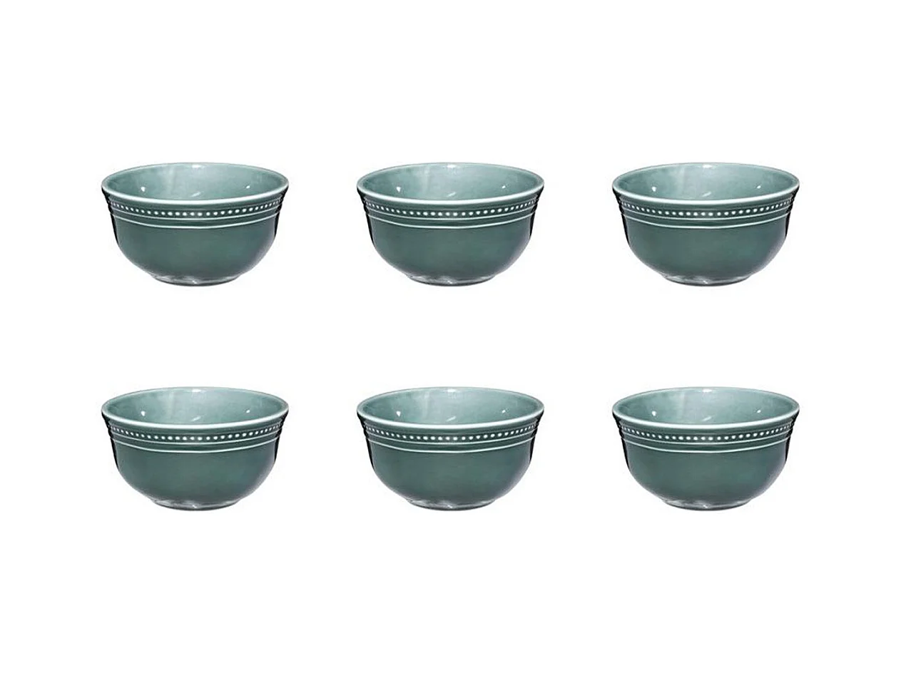 Lot de 6 Bols en Faïence "Carmen" 14cm Vert