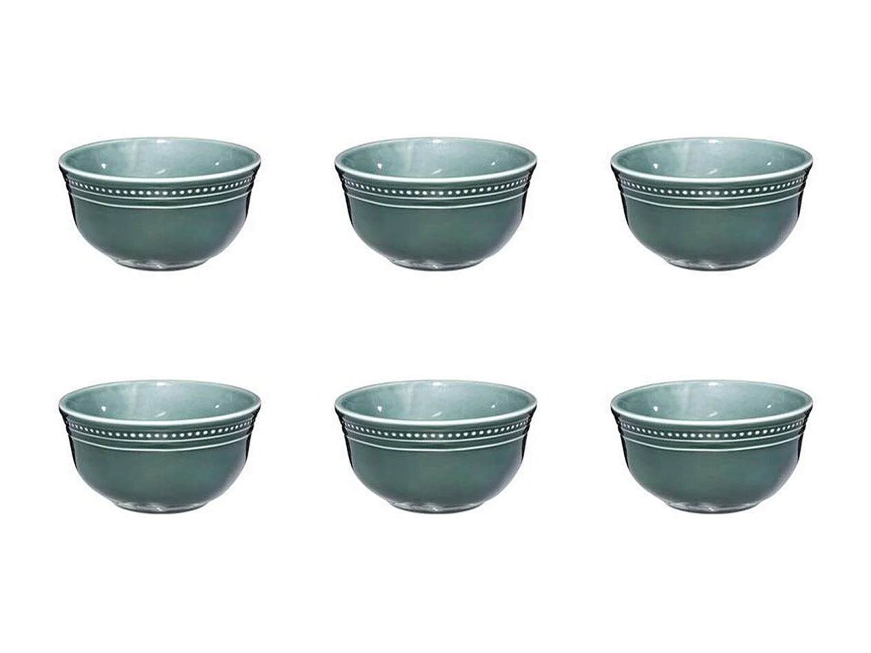 Lot de 6 Bols en Faïence "Carmen" 14cm Vert