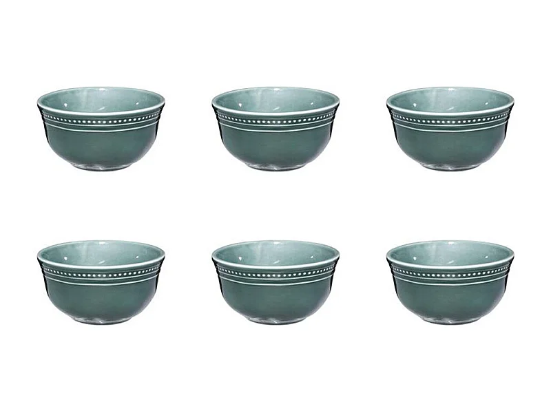 Lot de 6 Bols en Faïence "Carmen" 14cm Vert