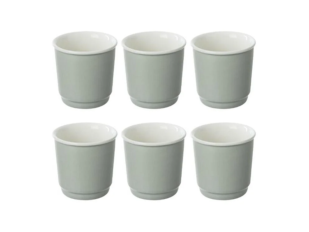 Lot de 6 Tasses à Café "Nature" 9cl Menthe