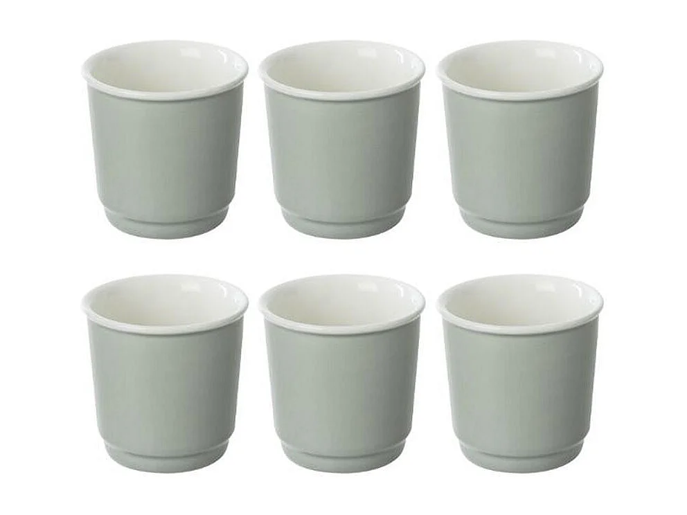 Lot de 6 Tasses à Café "Nature" 9cl Menthe