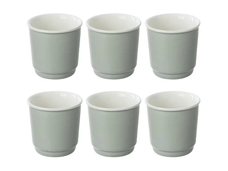 Lot de 6 Tasses à Café "Nature" 9cl Menthe