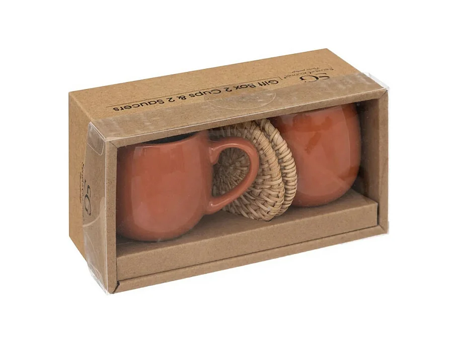 Lot de 2 Tasses à Café "Alicante" 10cl Terracotta