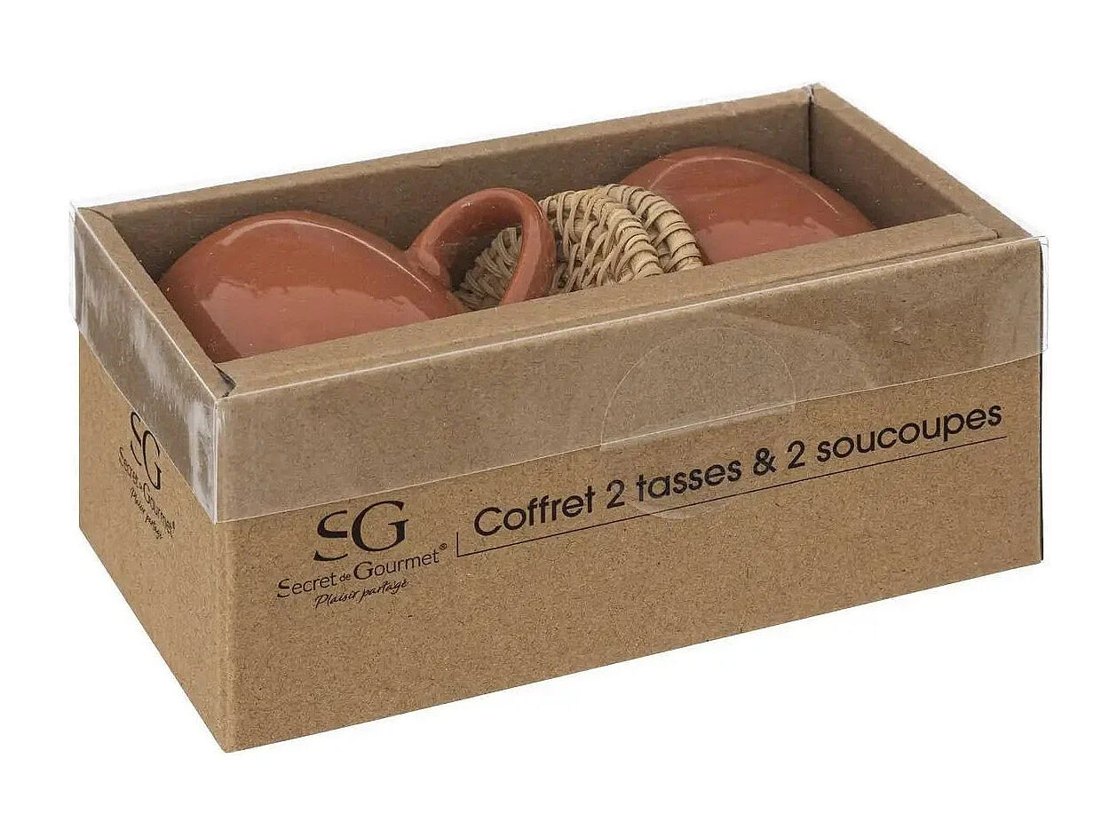 Lot de 2 Tasses à Café "Alicante" 10cl Terracotta