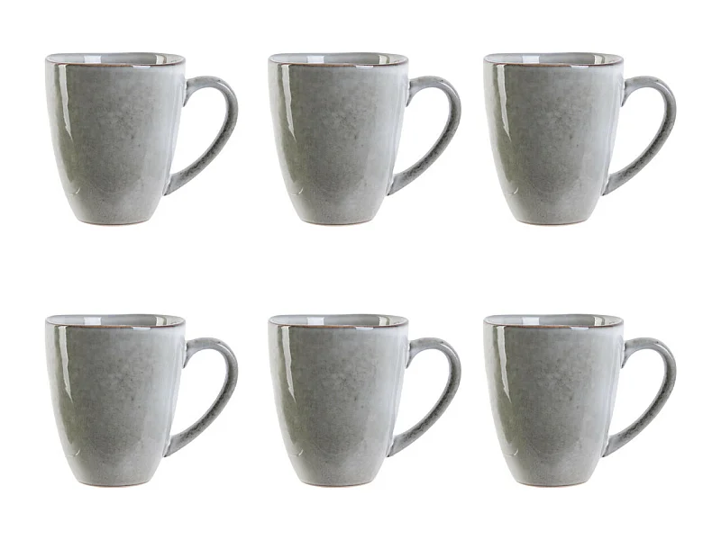 Lot de 6 Mugs "Au Grès du Temps" 12cm Gris