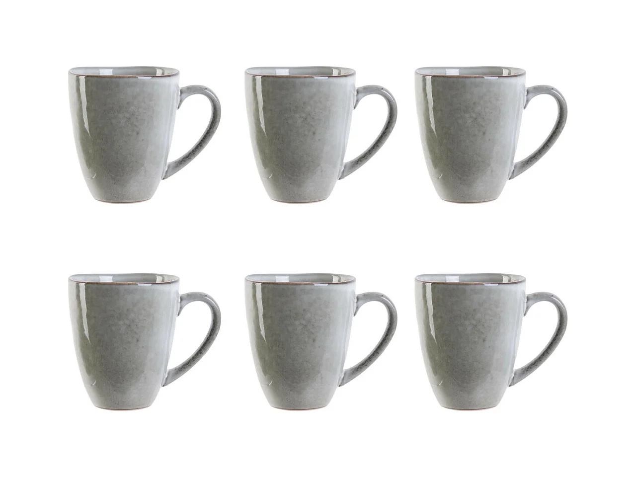 Lot de 6 Mugs "Au Grès du Temps" 12cm Gris