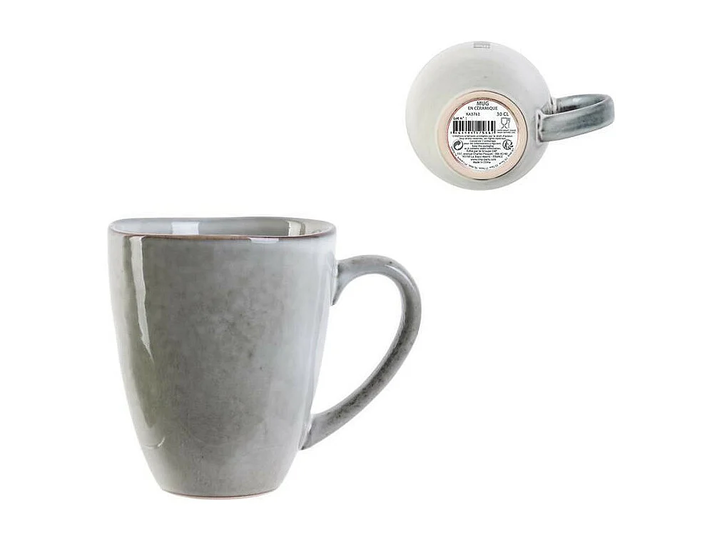 Lot de 6 Mugs "Au Grès du Temps" 12cm Gris
