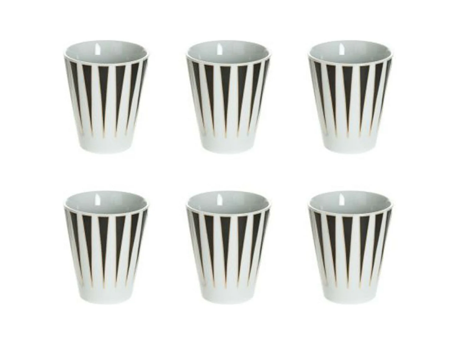 Lot de 6 Tasses à Motifs "Merveilleux" 9cl Blanc