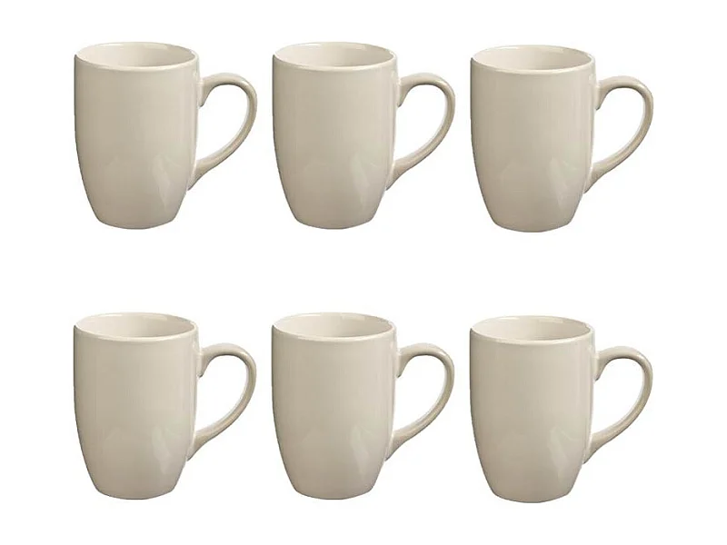 Lot de 6 Mugs "Colorama" 38cl Blanc