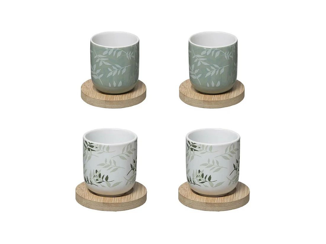 Lot de 4 Tasses à Café "Green Harmony" 13cl Vert