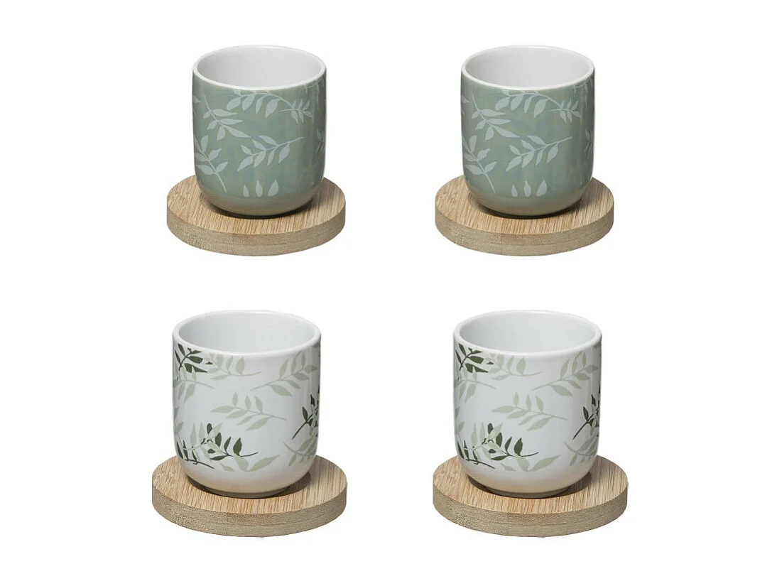 Lot de 4 Tasses à Café "Green Harmony" 13cl Vert
