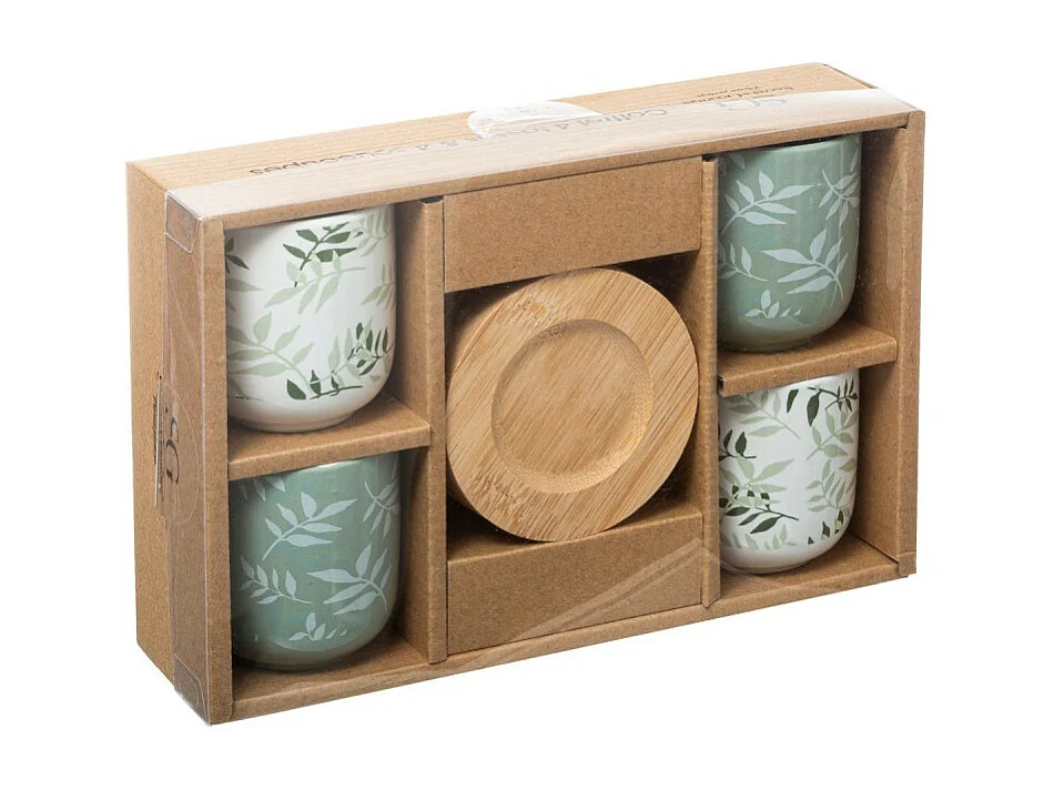 Lot de 4 Tasses à Café "Green Harmony" 13cl Vert