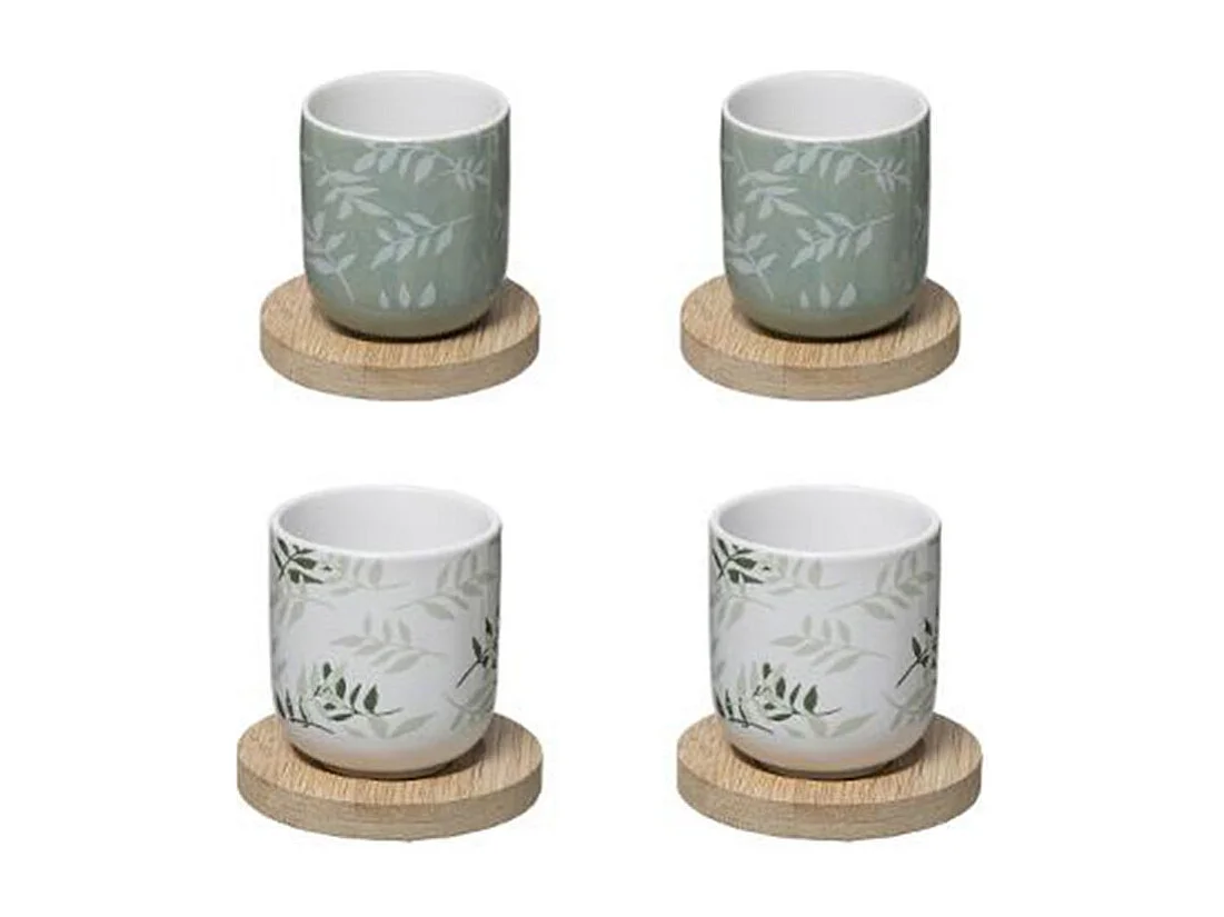 Lot de 4 Tasses à Café "Green Harmony" 13cl Vert