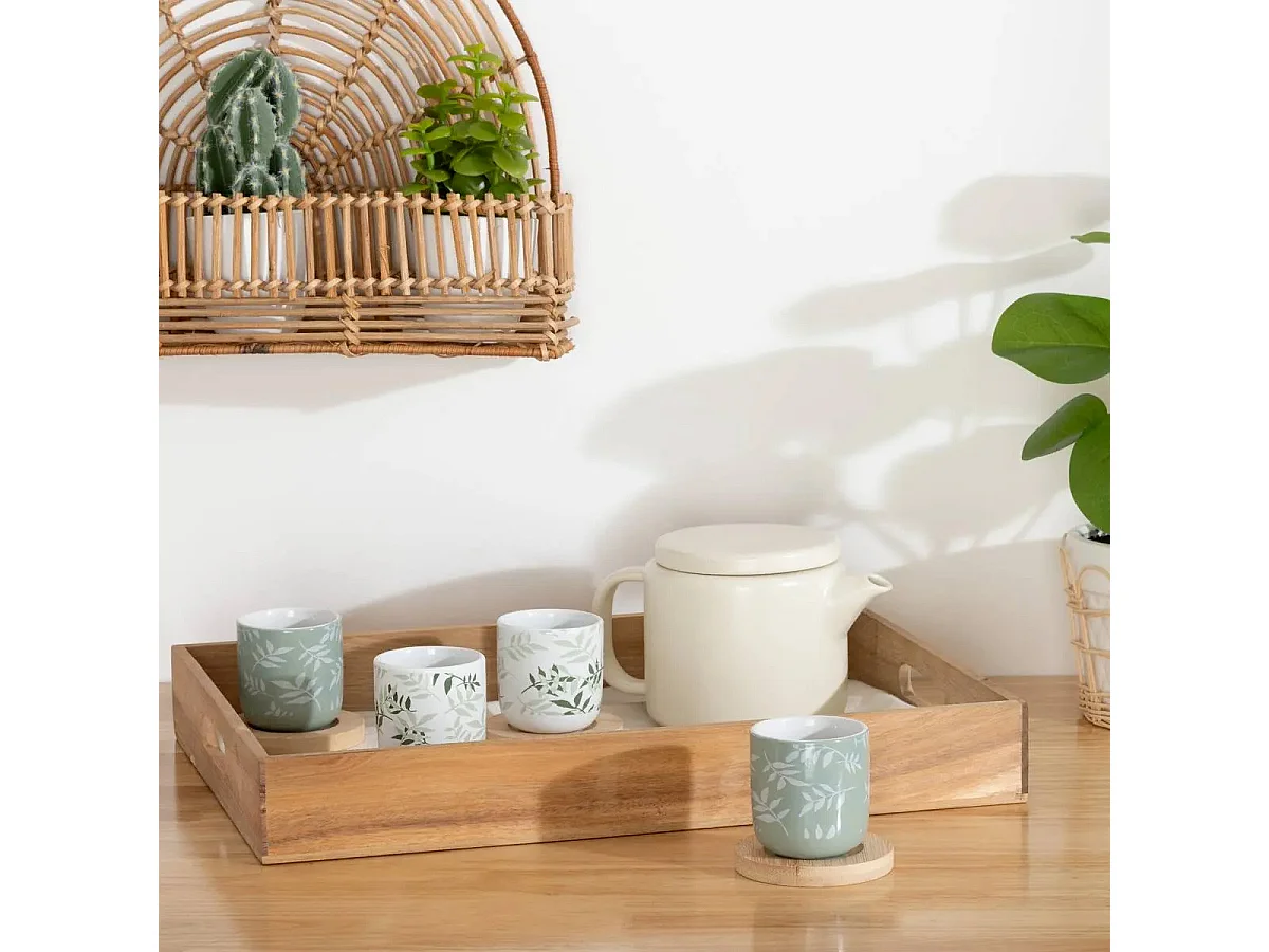 Lot de 4 Tasses à Café "Green Harmony" 13cl Vert