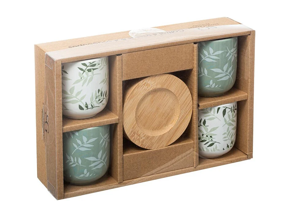 Lot de 4 Tasses à Café "Green Harmony" 13cl Vert