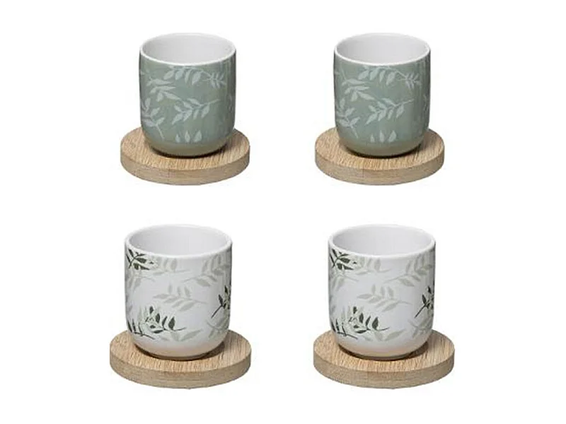 Lot de 4 Tasses à Café "Green Harmony" 13cl Vert