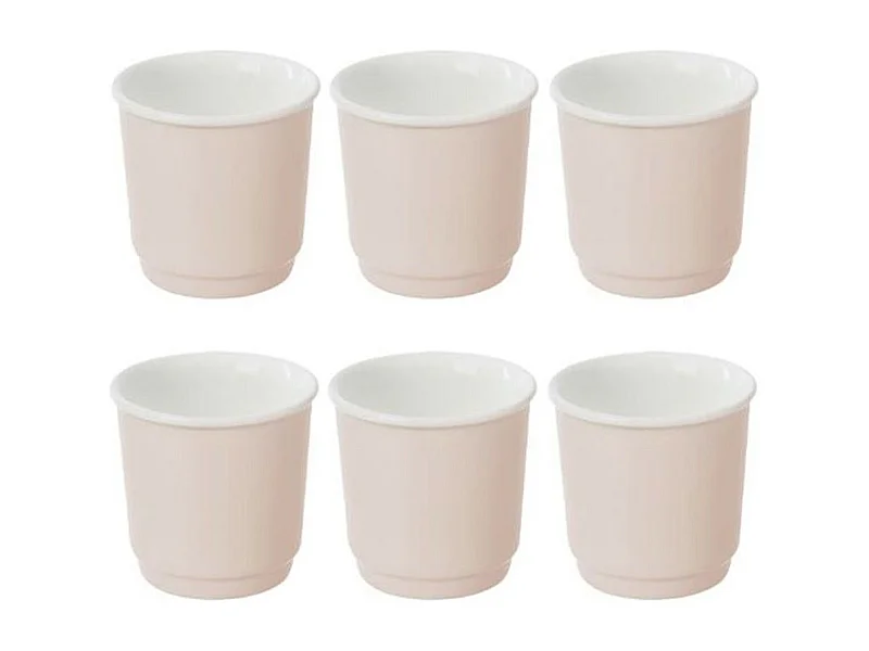Lot de 6 Tasses à Café "Nature" 9cl Rose