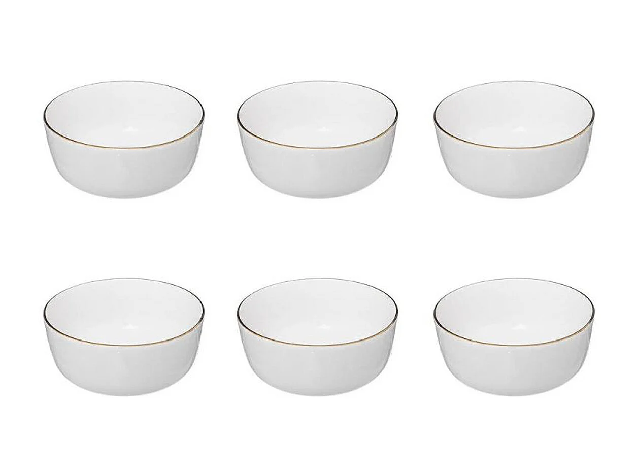 Lot de 6 Bols en Porcelaine "Sublima" 15cm Blanc