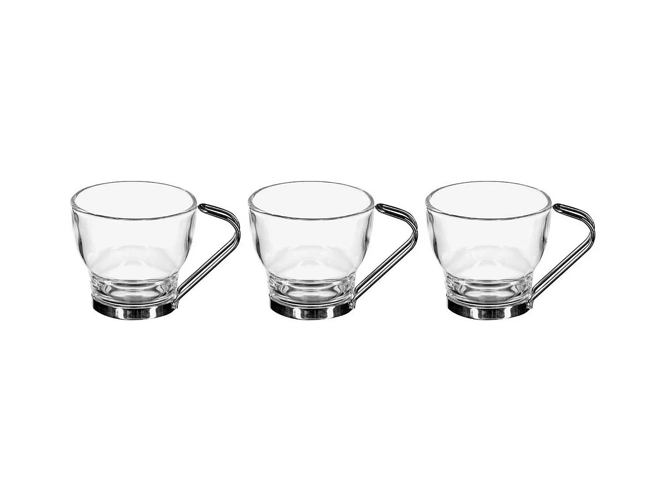Lot de 3 Mugs en Verre "Abel" 11cl Transparent