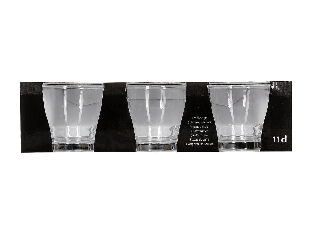 Lot de 3 Mugs en Verre "Abel" 11cl Transparent