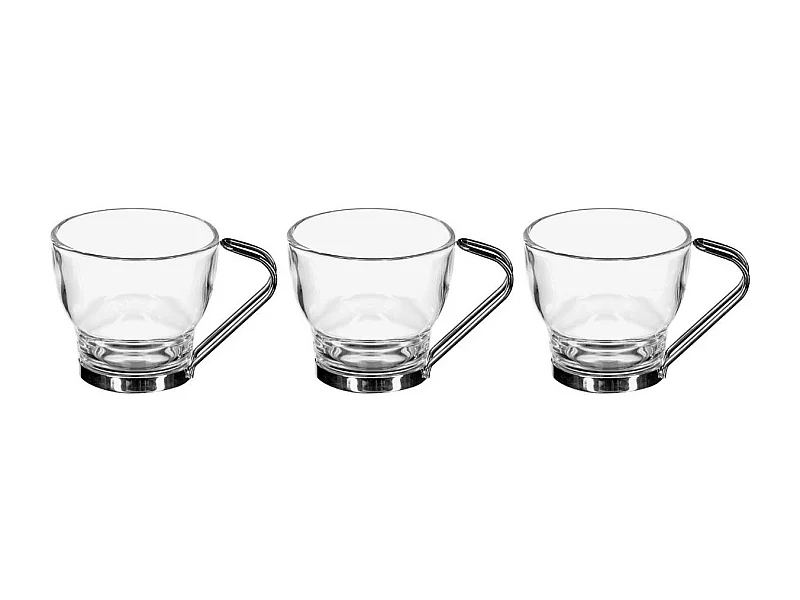 Lot de 3 Mugs en Verre "Abel" 11cl Transparent