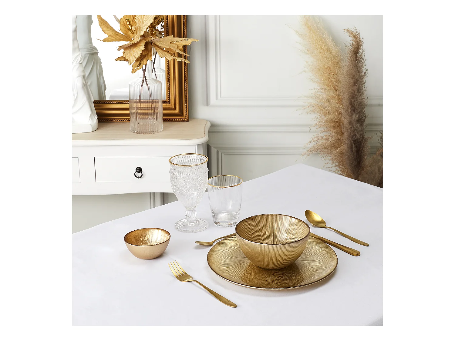 Bol En Verre Dore 70cl Or