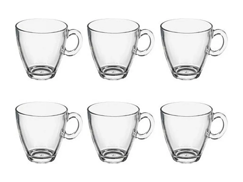 Lot de 6 Mugs en Verre "Sia" 21cl Transparent