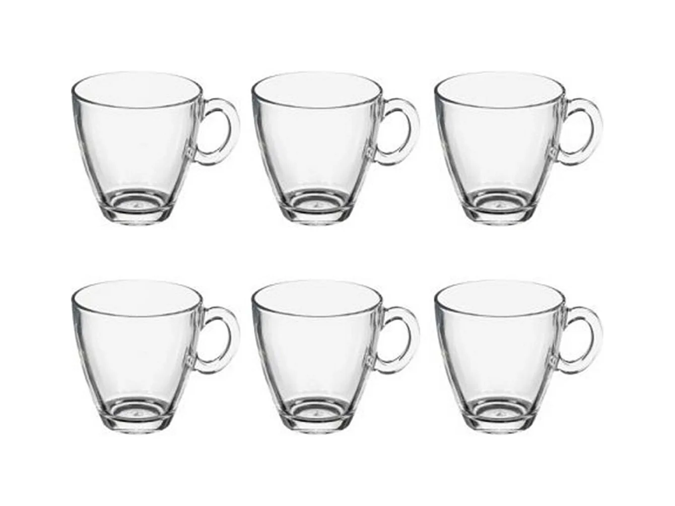 Lot de 6 Mugs en Verre "Sia" 21cl Transparent