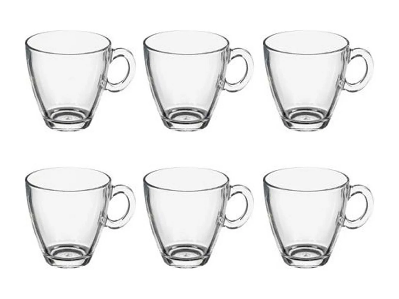 Lot de 6 Mugs en Verre "Sia" 21cl Transparent