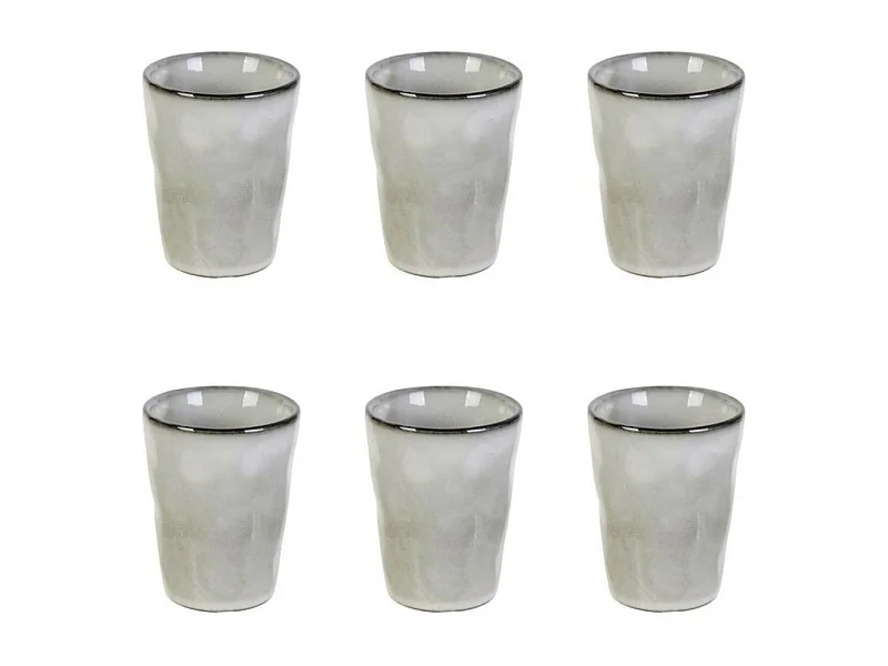 Lot de 6 Tasses "Au Grès du Temps" 7cm Gris