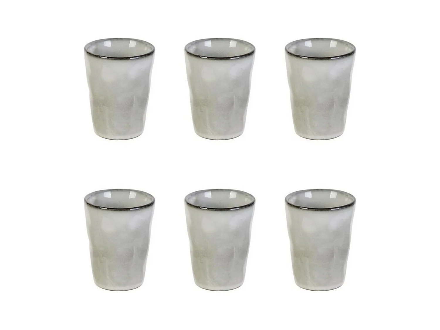 Lot de 6 Tasses "Au Grès du Temps" 7cm Gris