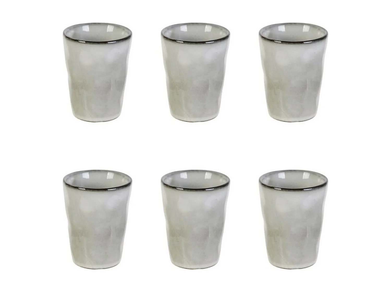 Lot de 6 Tasses "Au Grès du Temps" 7cm Gris