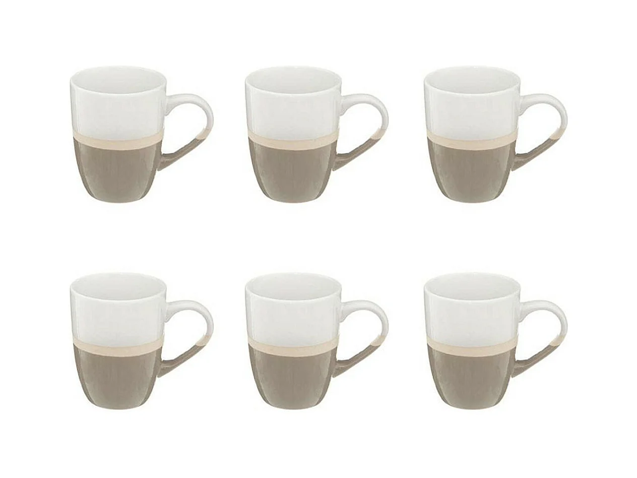 Lot de 6 Mugs Design "Sofia" 33cl Gris