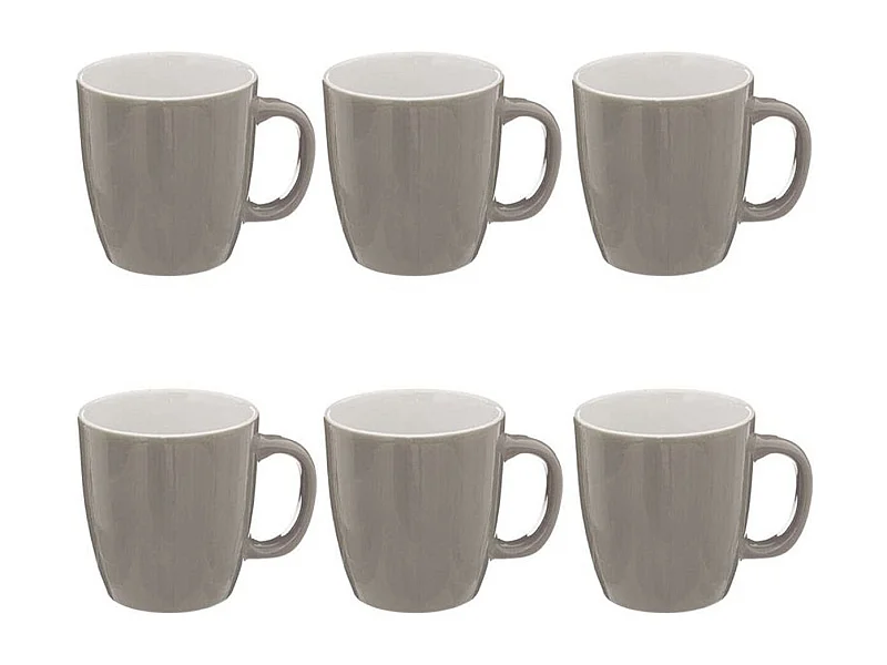 Lot de 6 Mugs "Colorama" 18cl Gris