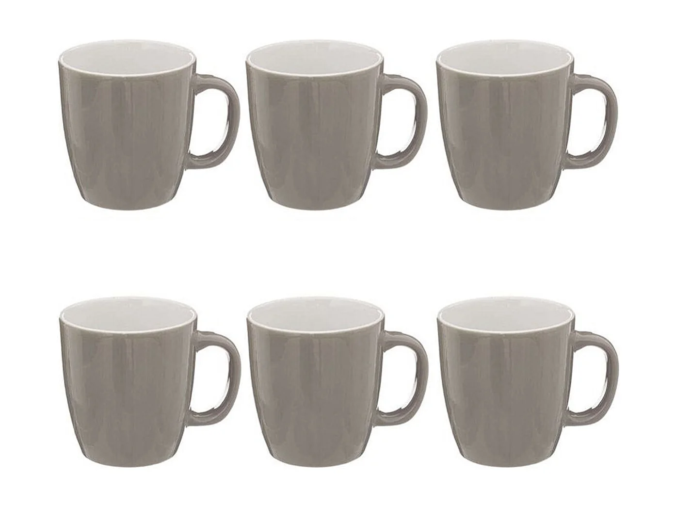 Lot de 6 Mugs "Colorama" 18cl Gris