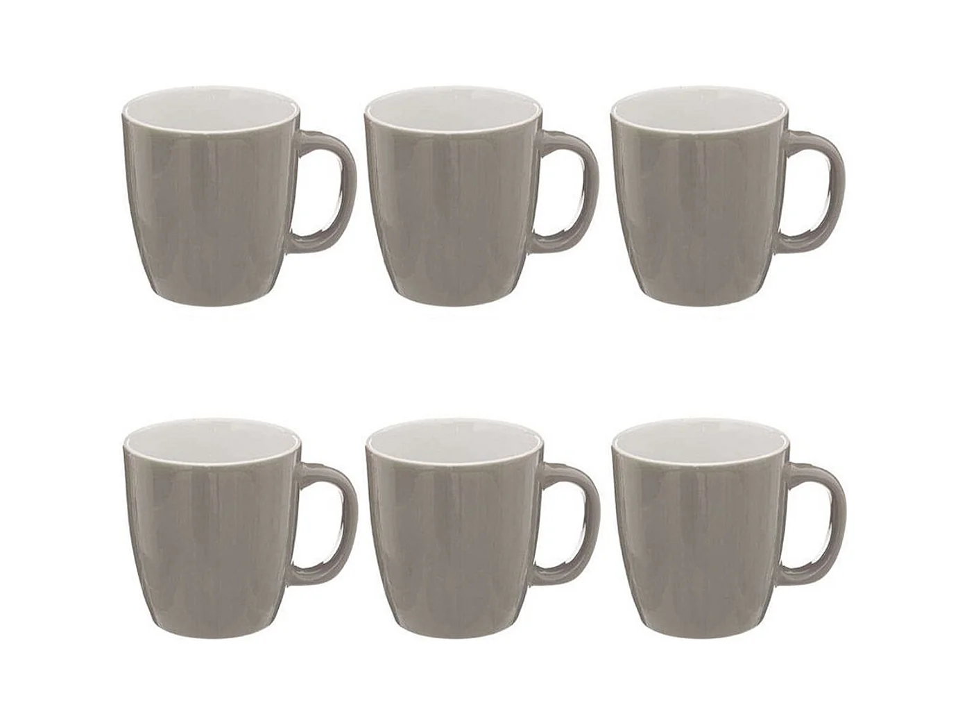 Lot de 6 Mugs "Colorama" 18cl Gris